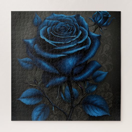Mitternacht Deep Blue Rose Puzzle (Vertikal)