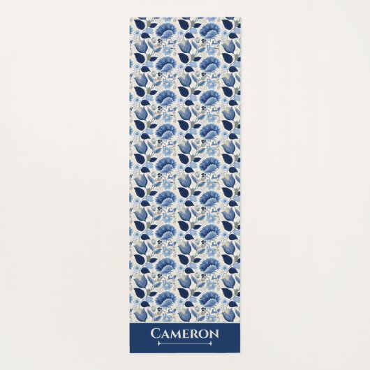Mitternacht Delft Garden Vintag Yogamatte (Rückseite)