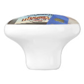 Mitternacht der Ameraucana Champion Hühnerknopf zi Keramikknauf (Seitenansicht)