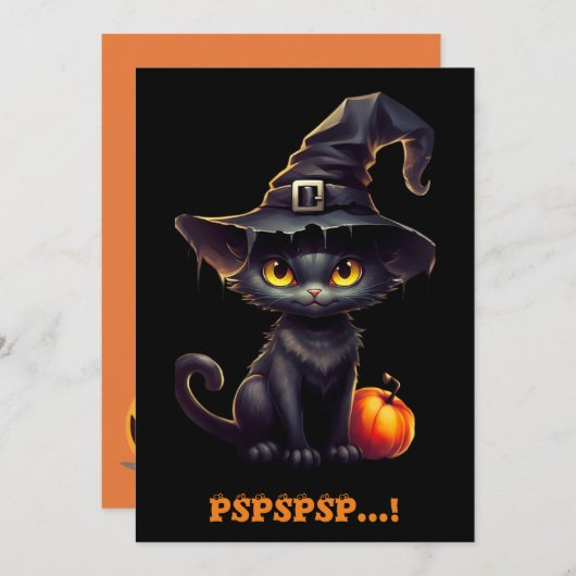 Mitternacht die witzige Schwarze Katze Halloween E (Vorne/Hinten)