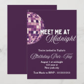 Mitternacht/Diskothek zum Thema Geburtstag Einladu Einladung (Vorne/Hinten)