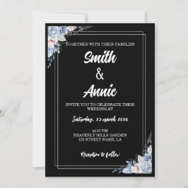 Mitternacht Elegance Wedding Invitation Template - Einladung