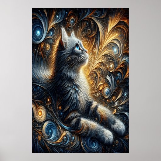 Mitternacht Feline Elegance Poster (Vorne)