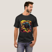 Mitternacht Feline Fright Jasing Shadowy Black Cat T-Shirt (Vorne ganz)