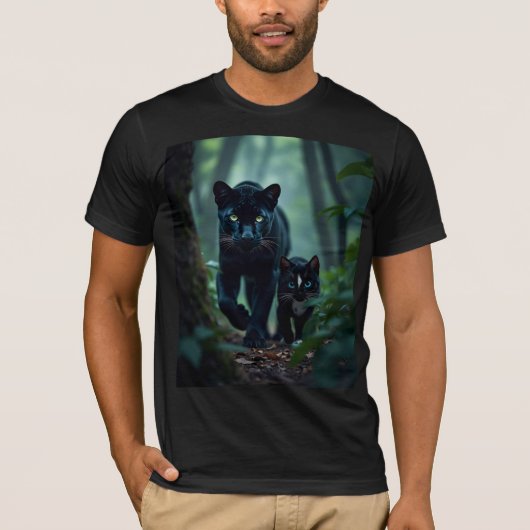 Mitternacht: Felinis Panther Pal T-Shirt (Vorderseite)