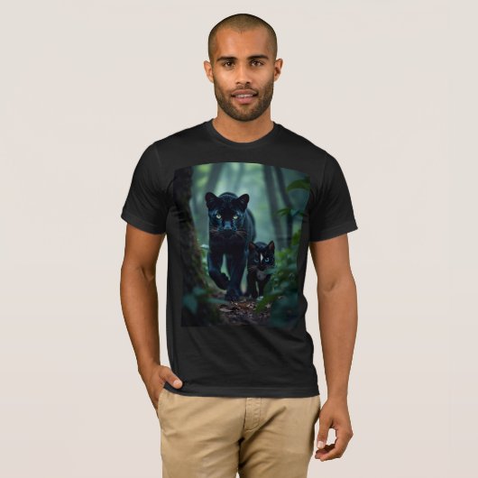 Mitternacht: Felinis Panther Pal T-Shirt (Vorne ganz)