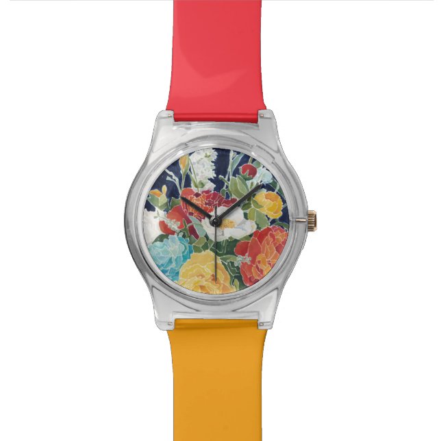 Mitternacht Florals I Armbanduhr (Nahaufnahme)