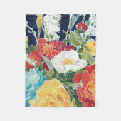 Mitternacht Florals I Fleecedecke (Vorderseite)