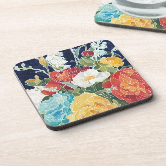 Mitternacht Florals I Getränkeuntersetzer (Linke Seite)