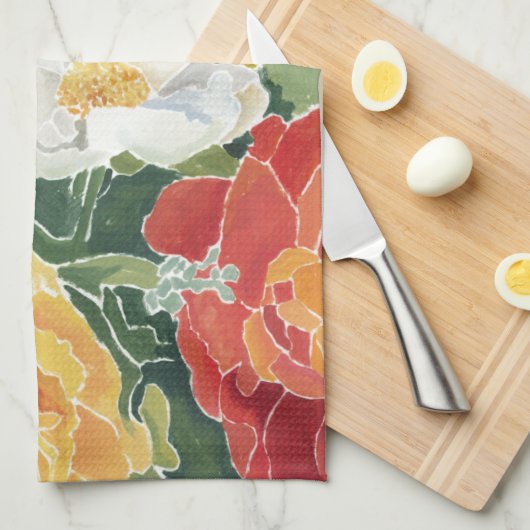 Mitternacht Florals I Handtuch (Viertel Falte)