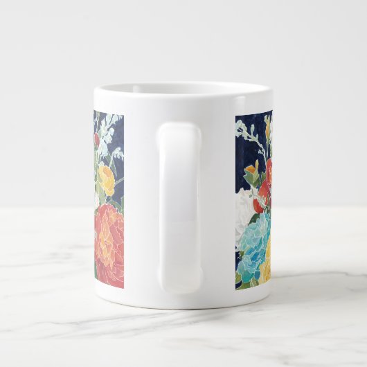 Mitternacht Florals I Jumbo-Tasse (Rückseite)