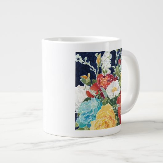 Mitternacht Florals I Jumbo-Tasse (Vorderseite Rechts)