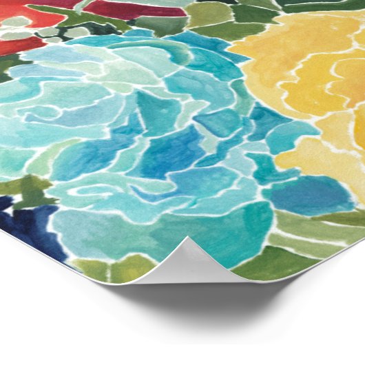 Mitternacht Florals I Poster (Ecke)