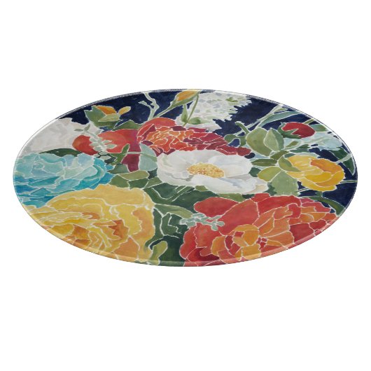 Mitternacht Florals I Schneidebrett (Ecke)