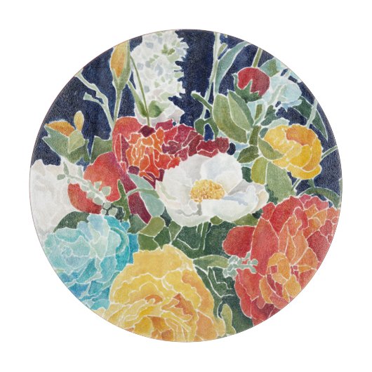 Mitternacht Florals I Schneidebrett (Vorderseite)