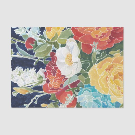 Mitternacht Florals I Seidenpapier (Vorderseite)