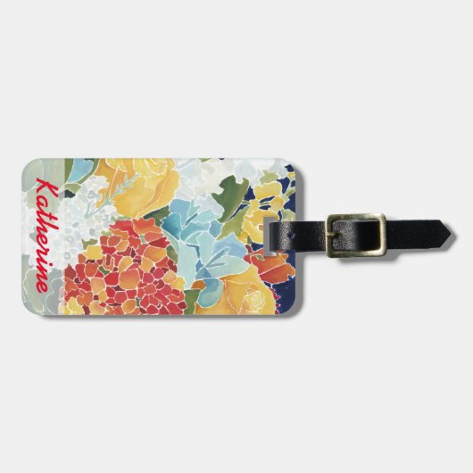 Mitternacht Florals II Gepäckanhänger (Vorderseite horizontal)