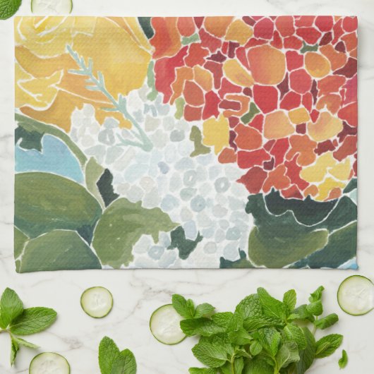 Mitternacht Florals II Handtuch (Gefaltet)