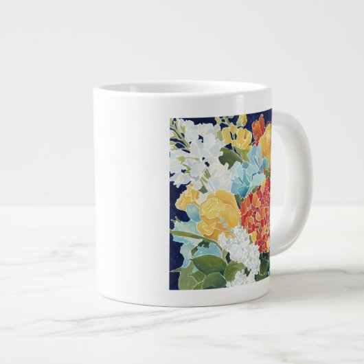 Mitternacht Florals II Jumbo-Tasse (Vorderseite Rechts)
