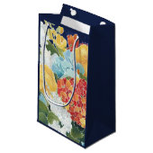 Mitternacht Florals II Kleine Geschenktüte (Vorderseite Schrägansicht)