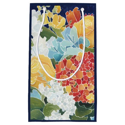 Mitternacht Florals II Kleine Geschenktüte (Vorderseite)