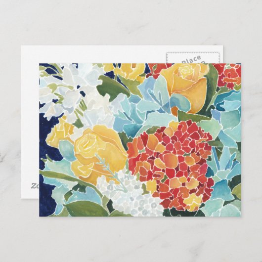 Mitternacht Florals II Postkarte (Vorne/Hinten)