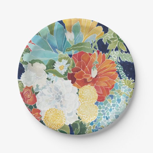 Mitternacht Florals III Pappteller (Vorderseite)