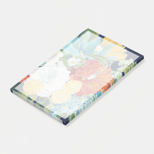 Mitternacht Florals III Post-it Klebezettel (angewinkelt)