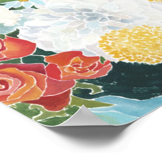 Mitternacht Florals III Poster (Ecke)