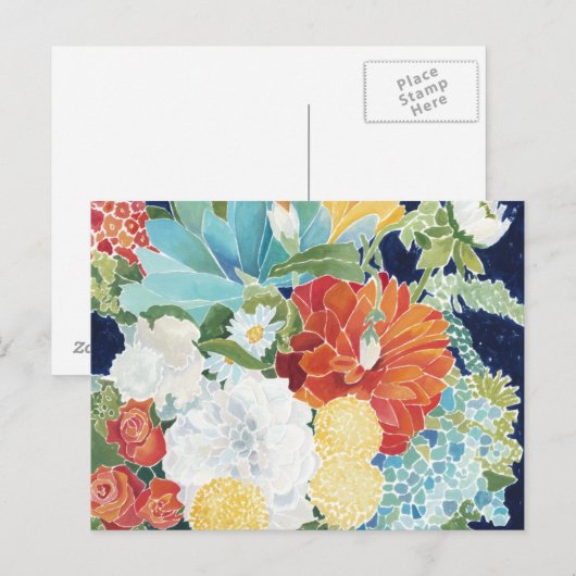 Mitternacht Florals III Postkarte (Vorne/Hinten)