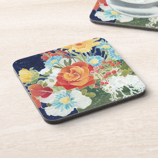 Mitternacht Florals IV Getränkeuntersetzer (Linke Seite)