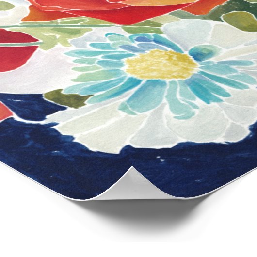 Mitternacht Florals IV Poster (Ecke)