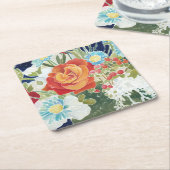 Mitternacht Florals IV Rechteckiger Pappuntersetzer (angewinkelt)