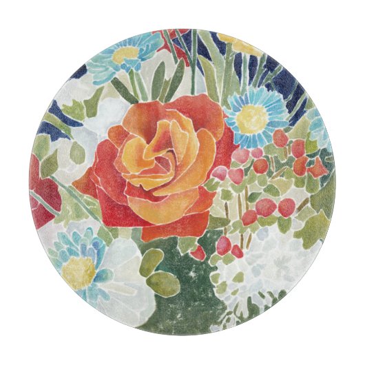 Mitternacht Florals IV Schneidebrett (Vorderseite)