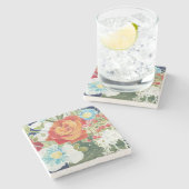 Mitternacht Florals IV Steinuntersetzer (Seitenansicht)