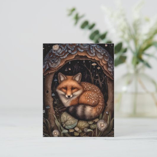 Mitternacht Fox Postkarte (Stehend Vorderseite)