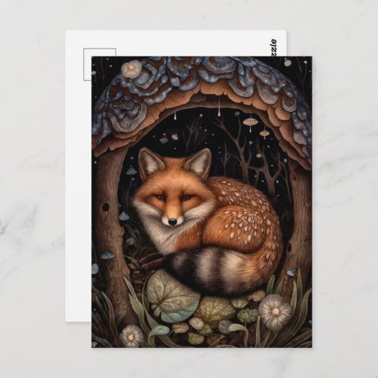 Mitternacht Fox Postkarte (Vorne/Hinten)