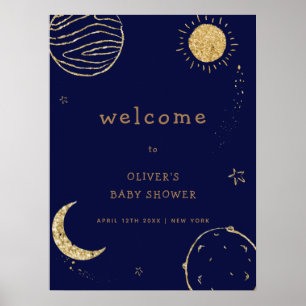 Mitternacht Galaxy Außenraumdusche Empfang Poster