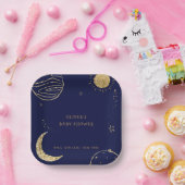 Mitternacht Galaxy Moon Star Babydusche Pappteller (Party)
