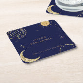 Mitternacht Galaxy Moon Star Babydusche Rechteckiger Pappuntersetzer (angewinkelt)