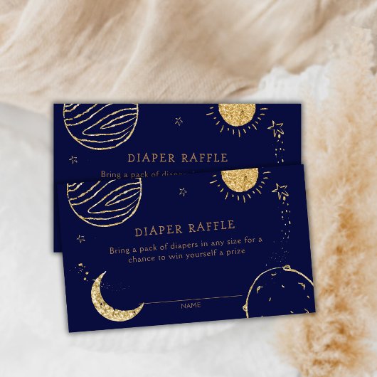 Mitternacht Galaxy Space Diaper Raffle Baby Dusche Begleitkarte