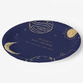 Mitternacht Galaxy Weltraumjunge Babydusche Pappteller (Schrägansicht)