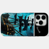 Mitternacht Galleon Under Full Moon Case-Mate iPhone Hülle (Rückseite (Horizontal))