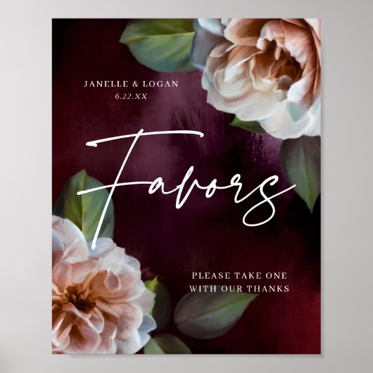 Mitternacht Garten Lieblings Tabletop Hochzeitszei Poster (Vorne)