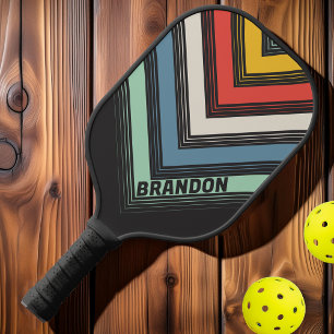 Mitternacht Gestreift Nostalgisch Vintage Chevron Pickleball Schläger