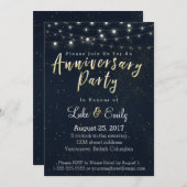 Mitternacht Glamour-Jahrestag-Party Einladung (Vorne/Hinten)