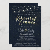 Mitternacht Glamour Probe Dinner Einladung (Vorne/Hinten)