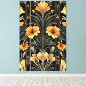 Mitternacht Gold Bloom Art Deco Leinwanddruck (Insitu (Holzboden))