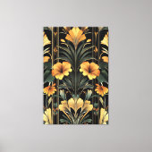 Mitternacht Gold Bloom Art Deco Leinwanddruck (Vorderseite)