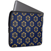 Mitternacht Gold: Luxe Geometric Muster auf Deep B Laptopschutzhülle (Vorne Rechts)